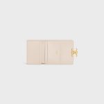 COMPACT WALLET WITH COIN TRIOMPHE IN SHINY CALFSKIN PALE BEIGE - Image 4